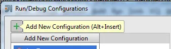 The Add New Configuration button in the Run/Debug Configurations dialog