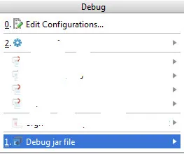 Selecting the Remote configuration from the debug toolbar dropdown