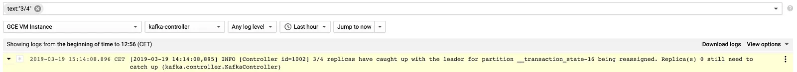 Repeating replica error in the Kafka broker logs during the live migration